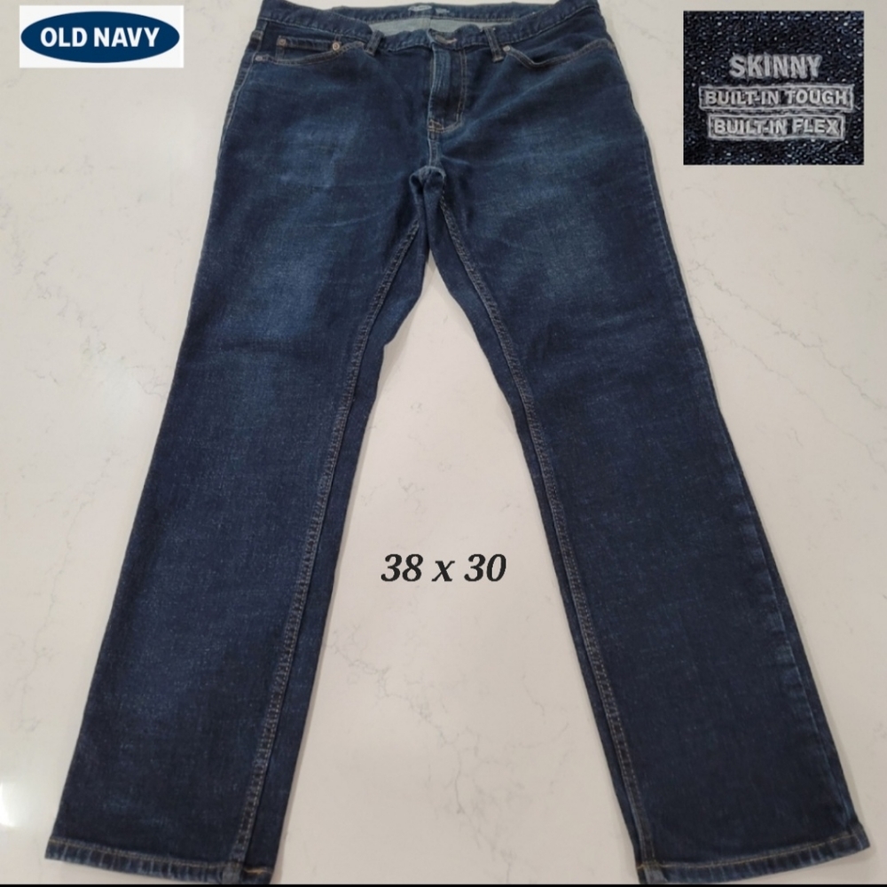 38 x 30 Old Navy Mens Jeans Stretch Skinny Rinse Wash